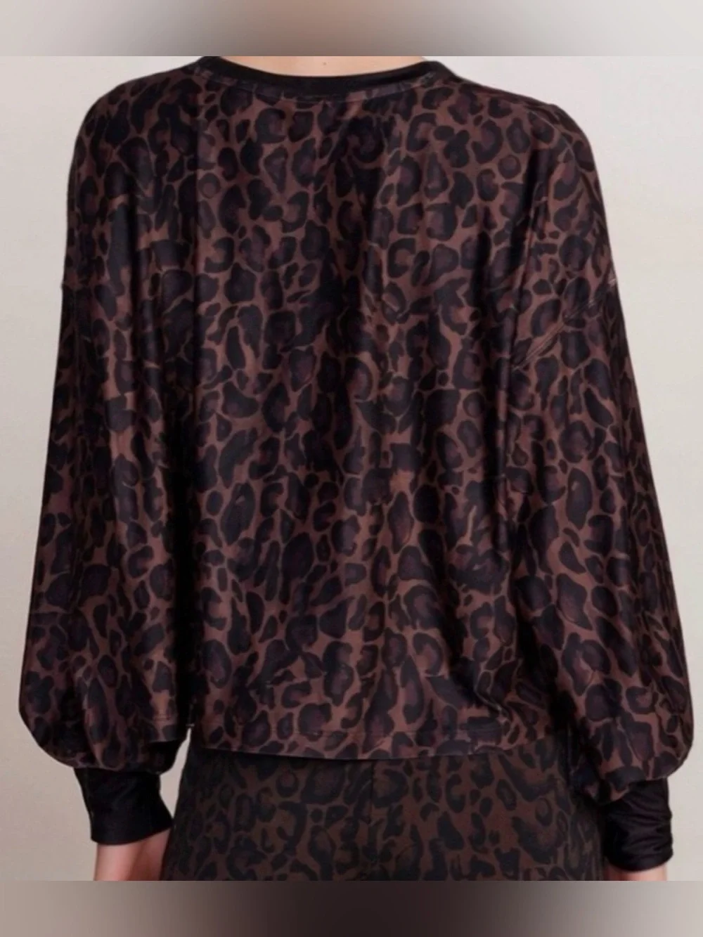 Johnny Was Active French Leopard Drop Shoulder Top XS